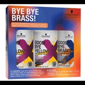 Schwarzkopf Goodbye Brass Yellow + Orange Shampoo 3 pc Kit